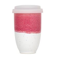 Load image into Gallery viewer, Coral Pink 12oz Ceramic Travel Mug