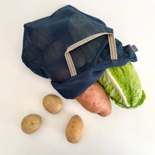 Load image into Gallery viewer, 100% cotton gauze net eco produce bags with handle - large