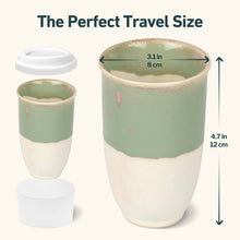Load image into Gallery viewer, Sage Green 12oz Ceramic Travel Mug