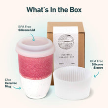 Load image into Gallery viewer, Coral Pink 12oz Ceramic Travel Mug