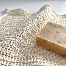 Load image into Gallery viewer, Natural exfoliating square eco ramie washcloth with loop