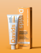 Load image into Gallery viewer, Davids kids + adults nano-hydroxyapatite premium toothpaste / orange vanilla