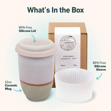Load image into Gallery viewer, Horizon Ceramic Travel Mug – 12oz with Lid &amp; Sleeve
