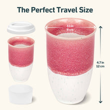Load image into Gallery viewer, Coral Pink 12oz Ceramic Travel Mug
