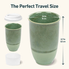 Load image into Gallery viewer, Emerald 12oz Ceramic Travel Mug – Reusable &amp; Stylish
