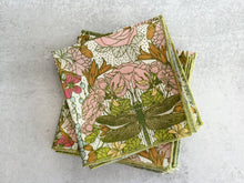 Load image into Gallery viewer, Dragonfly Garden Cloth Napkins, set of four
