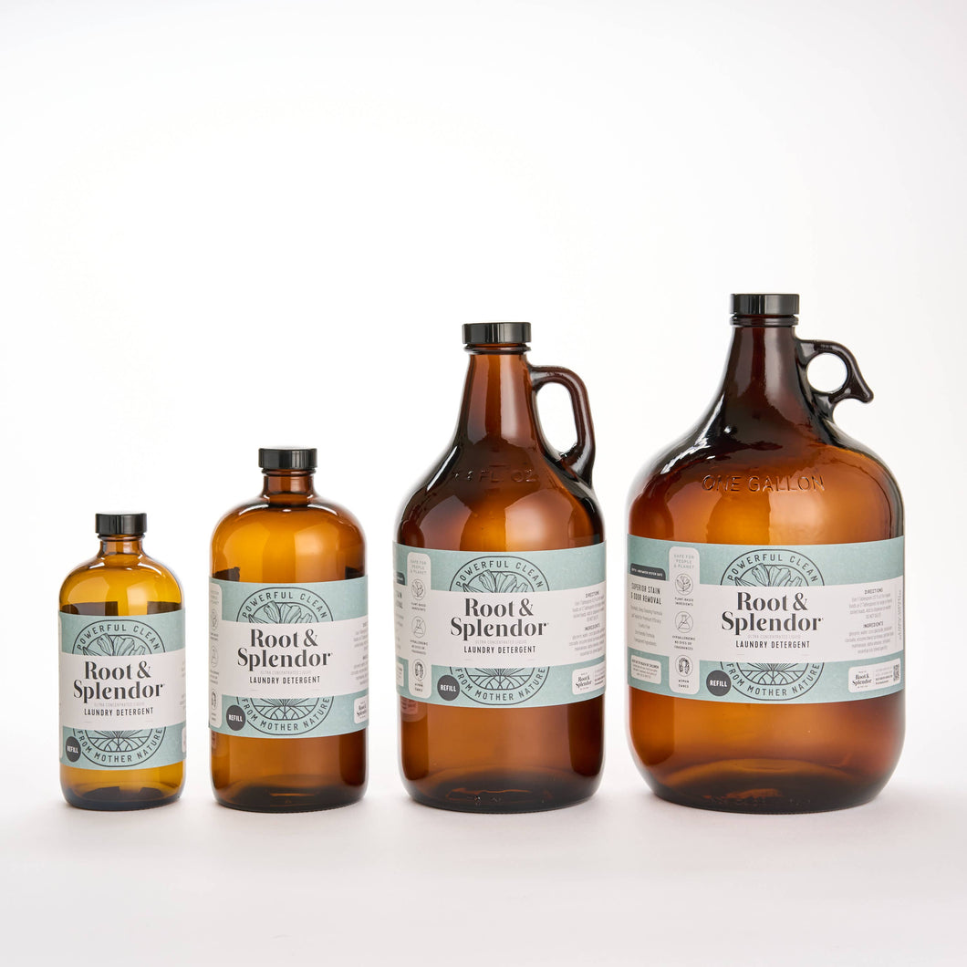 Glass Laundry Detergent Bottle w/ Pump