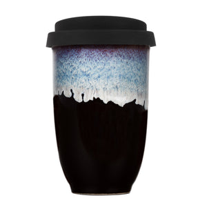 Monsoon Ceramic Mug – 12oz Reusable Cup with Lid