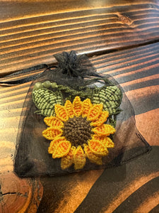 Sunflower Macrame Necklace Handmade in Costa Rica