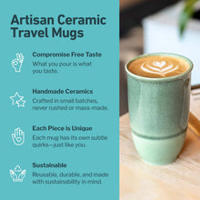 Load image into Gallery viewer, Emerald 12oz Ceramic Travel Mug – Reusable &amp; Stylish
