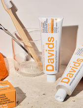 Load image into Gallery viewer, Davids kids + adults nano-hydroxyapatite premium toothpaste  /  orange vanilla
