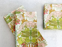 Load image into Gallery viewer, Dragonfly Garden Cloth Napkins, set of four
