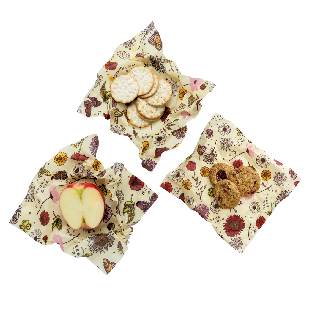 Bee's Wrap | Medium 3 Pack - Meadow Magic, Vegan Wax