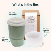 Load image into Gallery viewer, Emerald 12oz Ceramic Travel Mug – Reusable &amp; Stylish
