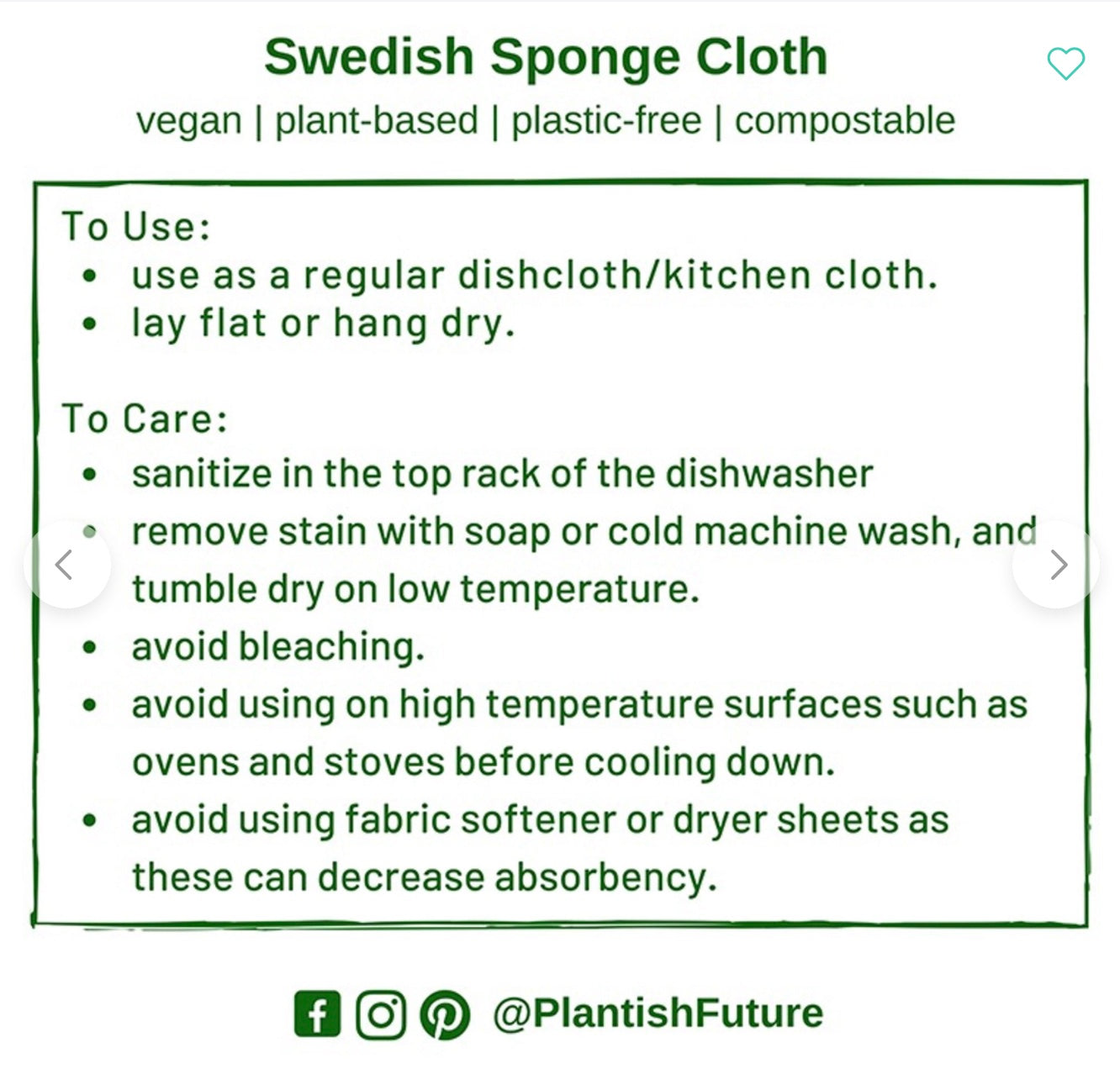 Sage Swedish Sponge Cloth