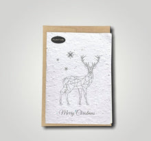 Load image into Gallery viewer, Wire Frame Reindeer Plantable Greeting Card: Wildflowers

