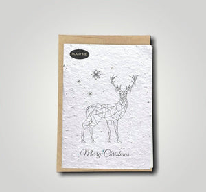 Wire Frame Reindeer Plantable Greeting Card: Wildflowers